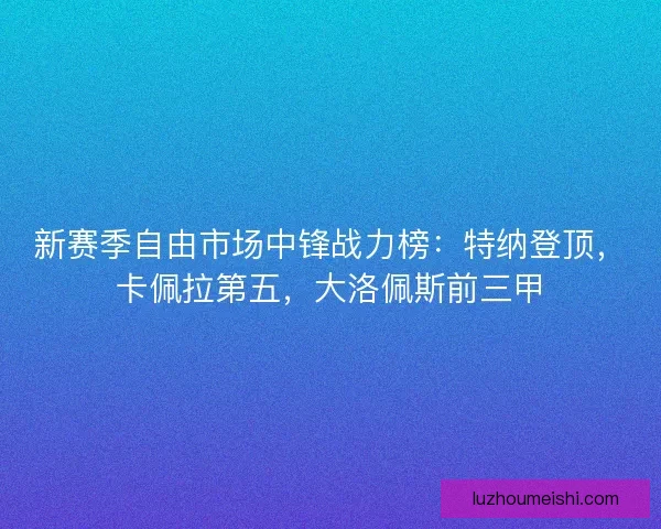 新赛季自由市场中锋战力榜：特纳登顶，卡佩拉第五，大洛佩斯前三甲