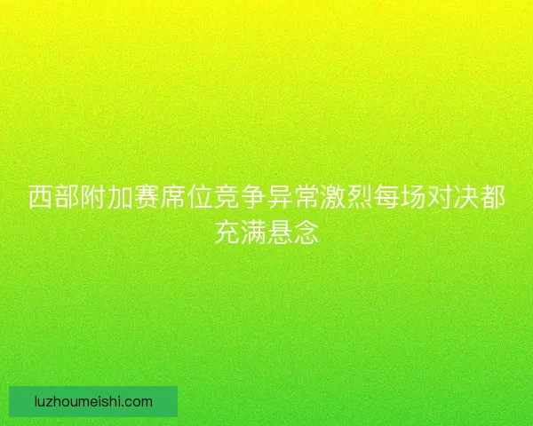 西部附加赛席位竞争异常激烈每场对决都充满悬念